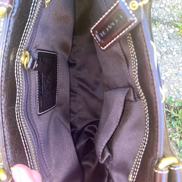 Coach | Bags | F10200 Houndstooth Hand bag | Rare Brown Tweed & leather buckled - Picture 9 of 12